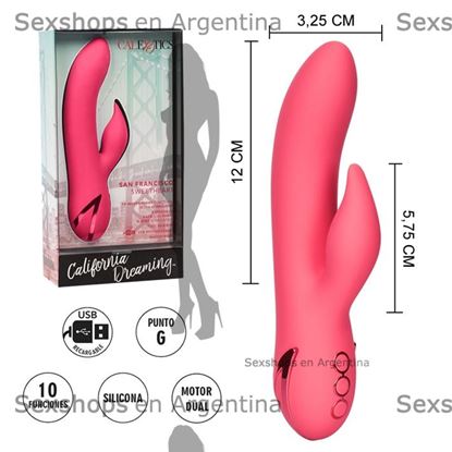 California Dreaming Vibrador con estimulador de clitoris y carga USB